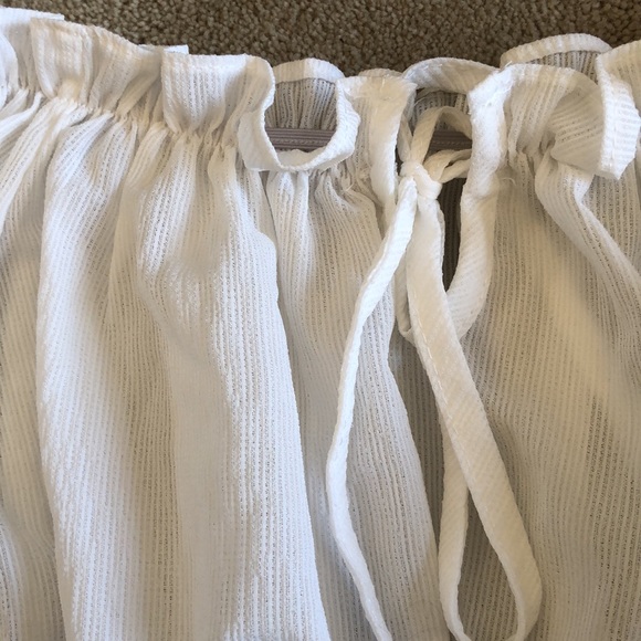 Off Shoulder White Ruffle Top - Picture 2 of 3